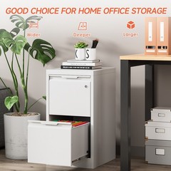 NEW Metal Vertical File Storage Cabinet with Lock 2 Drawer Office Filing Cabinet