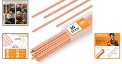 30pcs Brazing Rods AWS BCuP-5 15% Silver Solder Phos Copper 0.050″x1/8″x10″