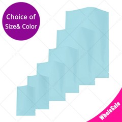 Many Sizes for Matte Blue Flat Foil Mylar Open Top Pouch Bag w/Tear Notches