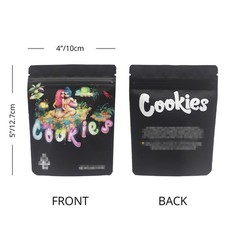 3.5g Odor Proof Foil Storage Mylar Bags 100pcs Food Safe Zip Seal Stand Up Pouch
