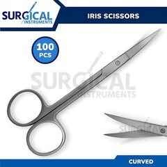 100 Pcs Iris Scissors 4.5″ Curved Surgical Dental Instruments German Grade