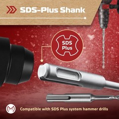 10Pcs 1/4 Inch x 6 Inch SDS Plus Hammer Drill Bit, Masonry Drill Bit, Carbide…