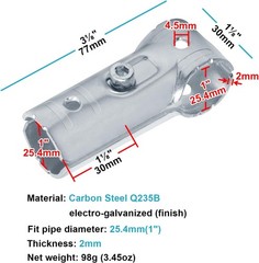 20 Sets T Pipe Clamp Connector, Fit 3/4″ Electrical-Metallic Tubing, Silver