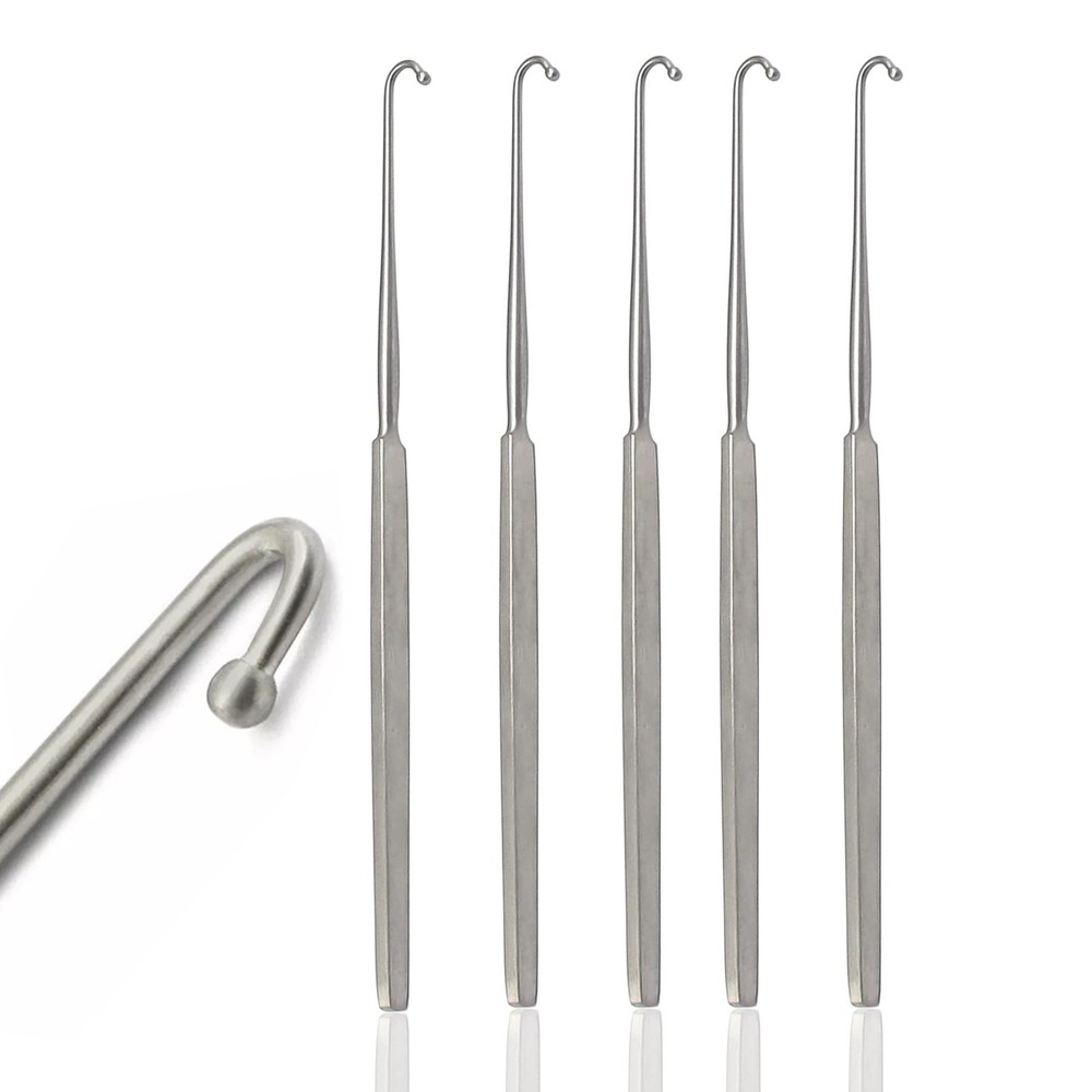5 Pcs Spay Snook Hook 8″ Ball Tip Veterinary Surgery Instruments