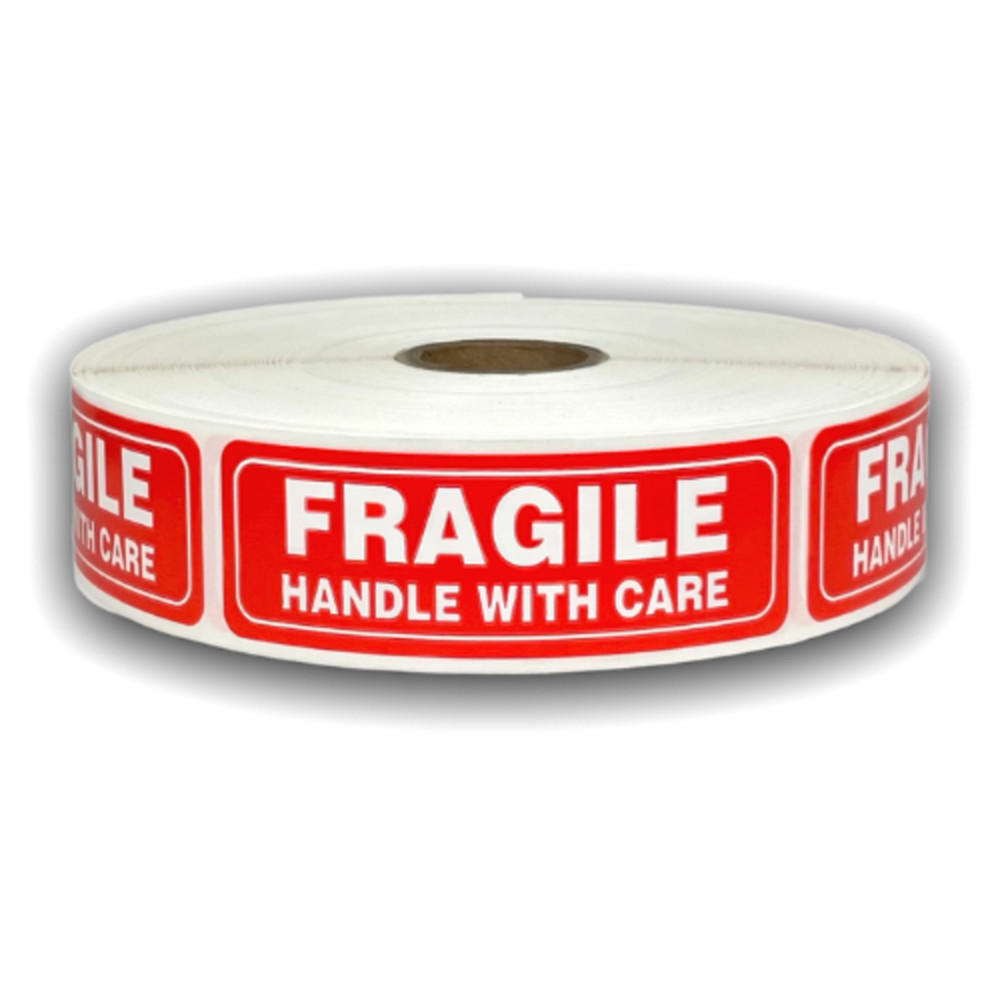 1000 Labels – 1×3 Fragile Handle with Care Label Shipping Adhesive Stickers