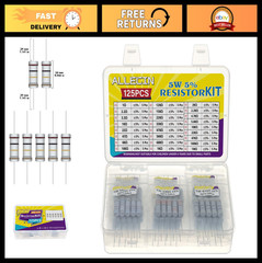 5W Carbon Film Resistor Assortment Kit – 1 Ohm to 1M Ohm, 25 Values, 5% Toleranc