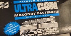 New Elco Ultracon Concrete Masonry Screws, 3/16 X3- 1/4, Box Of 100 Count