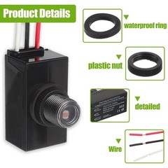 4x Dusk to Dawn Sensor for Outdoor Lighting 100-277V Photoelectric Switch C667