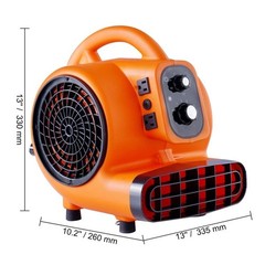 1000 CFM 3-Speed 1/4 HP Adjustable Air Mover Carpet Dryer Blower Floor Fan