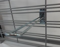 8″ Chrome Slatwall Grid Panel Safety Hook Display Store Wall Fixtures