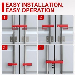 Steel Cargo Door Lock Shipping Container Lock w/ 2 Keys Heavy Duty Security Red