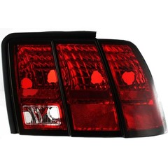 Tail Light Assembly Pair Red Clear Lens Mustang 1999-2004 Without Bulb Rear