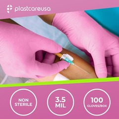 100 Large Nitrile Exam Disposable Pink Gloves, Latex & Powder Free, L