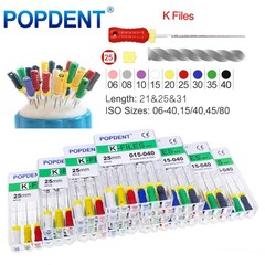 10Packs Dental Endo Root Canal Files Hand Use K-Files Stainless Steel 21/25/31mm