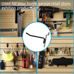 Dazzling Displays 12pcs Slatwall Hooks 4in 6in Metal Black Set