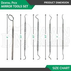 Dental Pick & Mirror Tools Set Sculpture Instrument Oral Hygiene Kit German Gr
