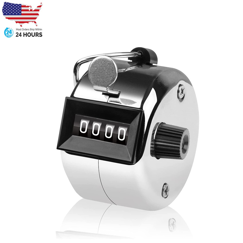 4-Digit-Number Dual Clicker Golf Hand Tally Counter Metal Handy Convenient NEW
