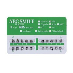 1-100×Dental Monoblock Metal Bracket Brace Mini Roth 022 345 Hooks 20Pcs/kit