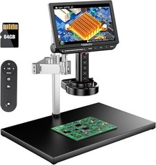 TOMLOV 4K Autofocus Microscope 10.1″ HDMI Digital Microscope 2000X Spin Flex Arm