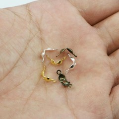 100-200pcs Connector Clasp Fitting 4*7mm Ball Chain Calotte End Crimps Beads Con