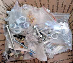 18 LB Bulk Mixed Fastener Lot Hardware New Old Stock Nuts Eye Machine Bolts