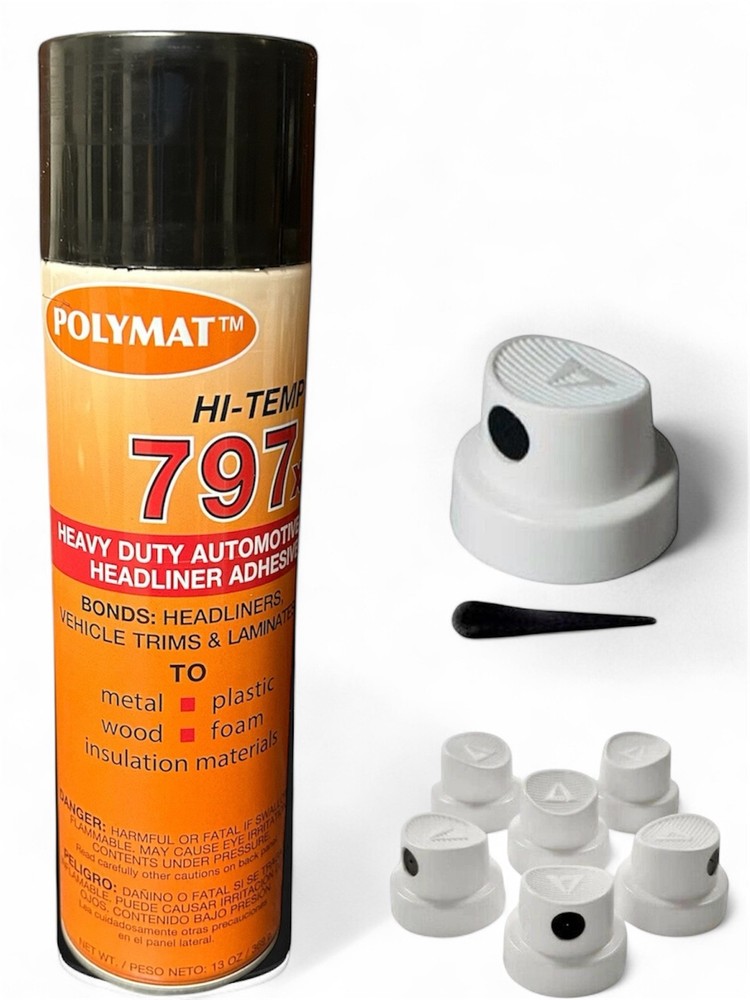 5 Spray Caps for Polymat 797 Hi-Temp Headliner Adhesive, NO CAN – Adhesive Spray