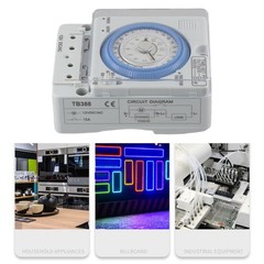 Gray White TB388 Timer Switch for Advertising Lights and Industrial Equipment