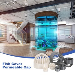 1 Inch (25mm) Fish Cover Permeable Cap 8Pcs, PVC Aquarium Guard Gray