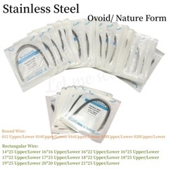 Dental Orthodontic Arch Wire Stainless Steel Round Rectangular Ovoid / Natural