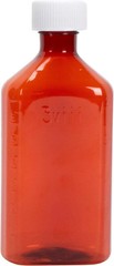 Plastic Amber Oval Liquid Medicine Bottles 8oz – Child Resistant Cap – 5 Count