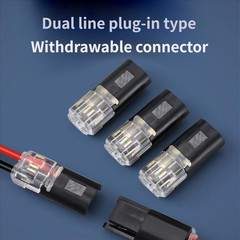 100pcs Double-Wire Plug-in Connector, Cable Clamp with Locking Buckle, AWG 18-22