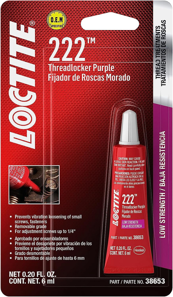 222 Automotve Threadlocker Purple – Low-Strength Thread Lock for Small