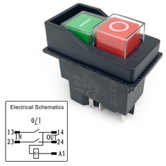 KJD17/120V Switch 5-Pin 16A Push Button Solenoid (1-Pack) 120V