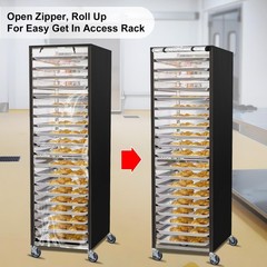 Sowokdon Bun Pan Sheet Rack 20-Tier Cover – Clear Panels, Black