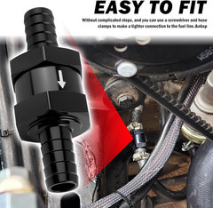3/8″ Fuel One Way Valve Aluminium Alloy,Fuel Line Check Valve with Flow