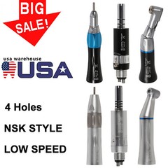Low Speed Handpiece 4H Inner/External WATER Spray Push Button/Latch Black Dental
