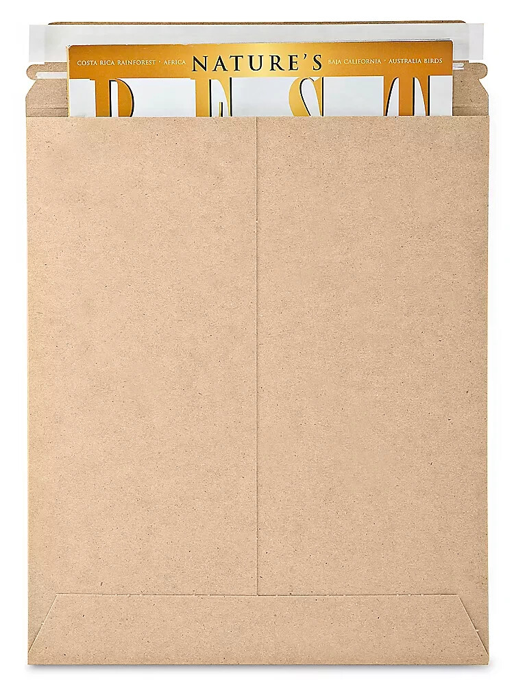 Uline Stay Flat Mailers 100 – 11 x 13.5 Kraft Rigid Photo Mailers S-5466 READ