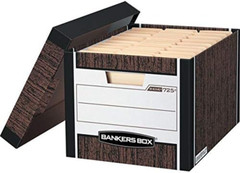 12 Pack R-KIVE Heavy-Duty File Storage Boxes, Fastfold, Lift-Off Lid, Letter, Wo