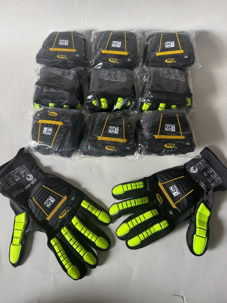 10 Pairs Ansell Ringers® Nitrile Half-Dipped Anti-Impact Gloves R-840 Size 7