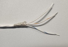 Wire Mil-Spec(PTFE) 24 AWG 3 Cond, Shielded Silver Plated Copper Stranded 25 ft