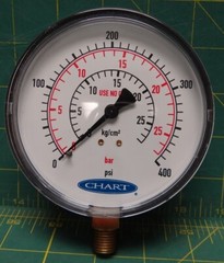 Chart 3 1/2″ Pressure Gauge 0-28 kg/cm sq 0-27 bar 0-400 PSI