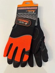 [0915Q/HO/M] Lightning Gear Crimson Warrior Mechanic’s Glove – Orange/Black