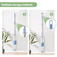 CQT Commercial Flat Microfiber Floor Mop Cleaning System 24″ Inch Wet Blue
