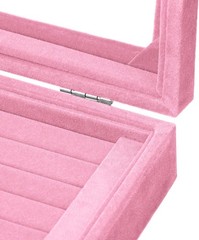 EONGOA Jewelry Box Rings Organizer Tray 7.87 x 5.90 x 1.77 inches, Light Pink