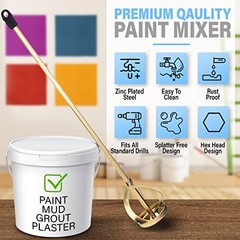 Paint Mixer for Drill, 1-5 Gallon Bucket, Paint Stirrer for Drill, Zinc Plated,