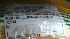 FLEXTRAL AR60-100-50 1″ WIRE REINFORCED AIR HOSE 600 PSI 50 FT NEW W/ Fitting