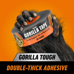 Gorilla 30 yard Black Tough Duct Tape Single Rroll, Pack of 1