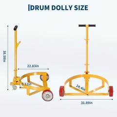 55 Gallon Drum Dolly ,Heavy Duty Barrel Dolly Drum Cart ,1200 Lbs Oil Drum Caddy
