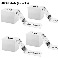 4000 Fanfold 4×6 Direct Thermal Shipping Labels 4 Stacks for Zebra Eltron 2844