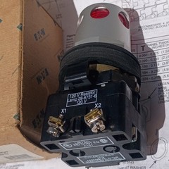EATON HT8 Illuminated Red Push Button w/ Guard – HT8GDRV7 120V